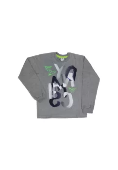 Bluza trening 100% bumbac pentru copii 9-14 ani - AJS Avi, gri imagine
