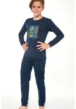 Pijama baieti 9-14 ani, 100% bumbac, Cornette B267-120 Game On imagine