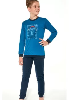 Pijama baieti 9-14 ani, 100% bumbac, Cornette B267-121 Music imagine