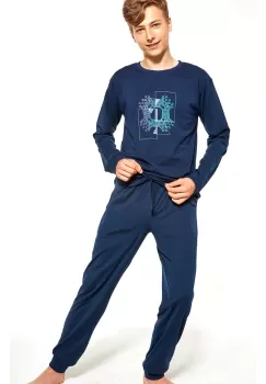 Pijama baieti adolescenti, marimi 170-188 cm, bumbac, Cornette B998-042 Cip imagine