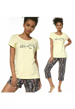 Pijama dama, 3 piese, 100% bumbac, Cornette W665-245 imagine