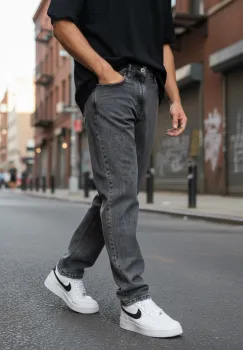Blugi barbati baggy gri 1116 imagine