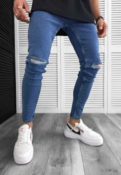 Blugi barbati conici albastri 13042 M3-3.1 imagine