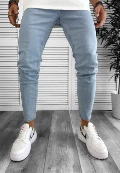 Blugi barbati conici albastri 2685 imagine