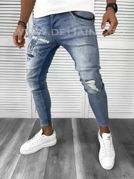 Blugi barbati conici albastri 363 G5-1.2 imagine