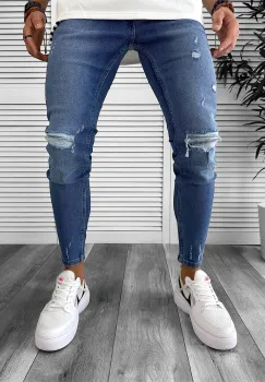 Blugi barbati conici albastri 7121 F5-4 imagine
