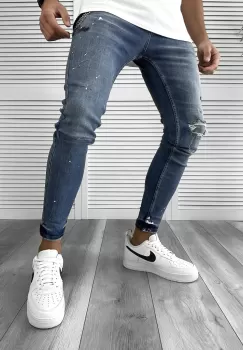 Blugi barbati conici albastri 8242 imagine