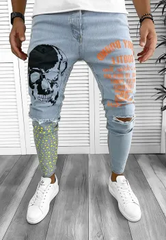 Blugi barbati conici CU MIC DEFECT DEF0035  M3-2.1 imagine