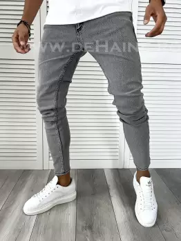 Blugi barbati conici gri 002 B16-2 imagine