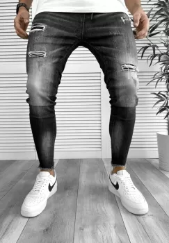 Blugi barbati conici negri 5806 imagine