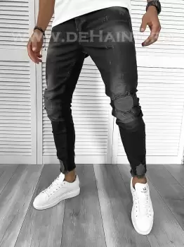 Blugi barbati conici negri B9483 G4-2* imagine