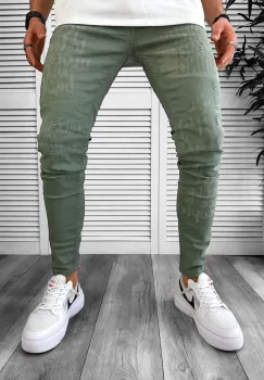 Blugi barbati conici verzi 1259 imagine