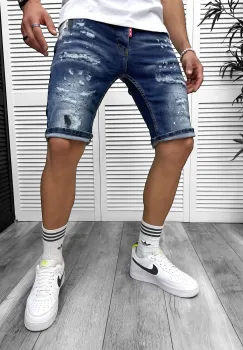 Blugi barbati scurti conici albastri  5714 imagine