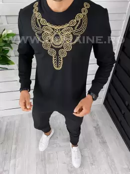 Bluza barbati neagra slim fit 2557 I13-2 imagine