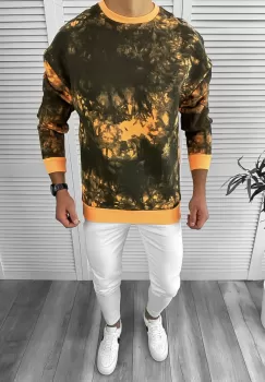 Bluza barbati oversize imprimeu orange K361 28.4-2.3 E 110-4/122-4 imagine