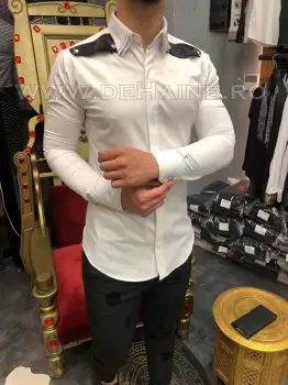 Camasa barbati alba slim fit pentru evenimente B5735 6-5 imagine