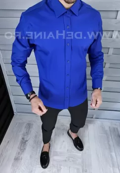 Camasa barbati albastra slim fit B1362 E imagine