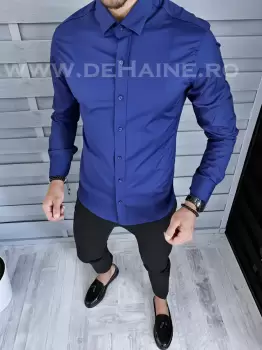 Camasa barbati bleumarin slim fit B1378 E imagine