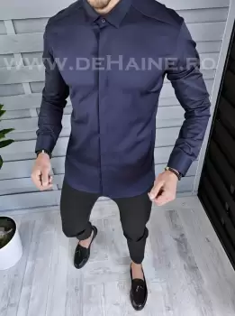 Camasa barbati bleumarin slim fit B1379 59-4 E imagine