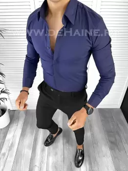 Camasa barbati bleumarin slim fit B8412 E imagine
