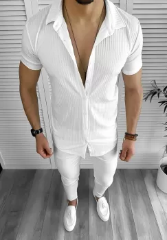 Camasa barbati casual alba 12476 imagine