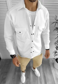 Camasa barbati casual alba CU DEFECT DEF1291 imagine