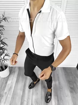 Camasa barbati casual alba slim fit B8411 63-1 E imagine