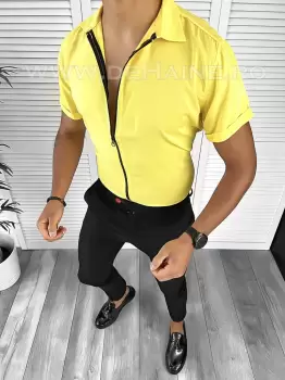 Camasa barbati casual galbena slim fit B8411 63-1 E imagine