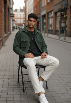 Camasa barbati casual kaki  12915 imagine