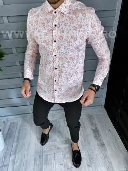 Camasa barbati cu imprimeu slim fit A5841 W19-5.3 imagine