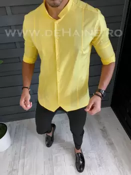 Camasa barbati galbena slim fit B1318 e imagine