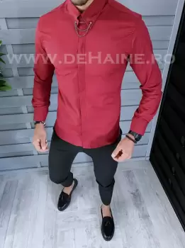 Camasa barbati grena slim fit B1425 3-4 imagine