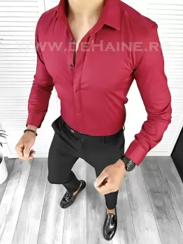 Camasa barbati grena slim fit B8413 61-2 E/ W5-3 imagine