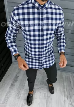 Camasa barbati in carouri slim fit B2130 O3-4.2 imagine