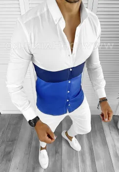 Camasa barbati slim fit alba cu defect DEFB5496 P19-1.2 imagine