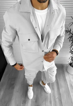 Camasa barbati slim fit gri deschis 6050  D4-5.1 imagine