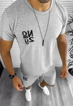 Compleu barbati tricou+pantaloni gri 10590 imagine