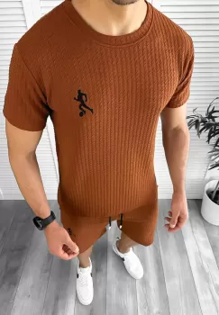 Compleu barbati tricou+pantaloni maro 12613 120-4 imagine