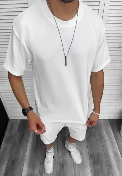 Compleu de vara  alb  triocu + pantaloni 8206A imagine