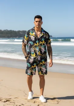 Compleu de vara camasa cu imprimeu + pantaloni 5501 13-5.3 imagine