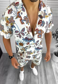 Compleu de vara camasa imprimeu + pantaloni 12748 12-3.1.2 imagine