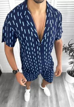 Compleu de vara camasa imprimeu + pantaloni 12752 44-5 imagine