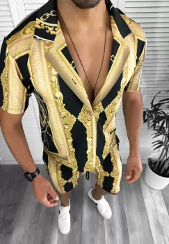 Compleu de vara camasa imprimeu + pantaloni 12767 16-3.1.2 imagine