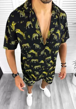 Compleu de vara camasa imprimeu + pantaloni 12826 imagine