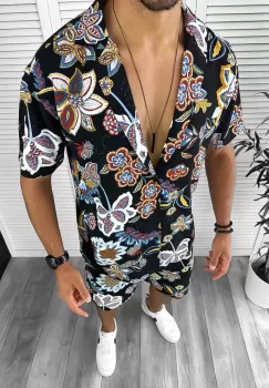 Compleu de vara camasa imprimeu + pantaloni 12827 imagine