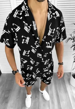 Compleu de vara camasa imprimeu + pantaloni 12829 imagine