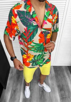 Compleu de vara camasa imprimeu  + pantaloni 13217 imagine
