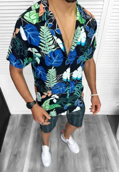 Compleu de vara camasa imprimeu  + pantaloni 13229 imagine