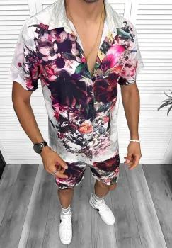 Compleu de vara camasa imprimeu + pantaloni 13274 imagine