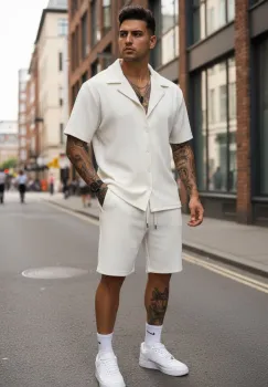 Compleu de vara camasa + pantaloni bej 214 imagine